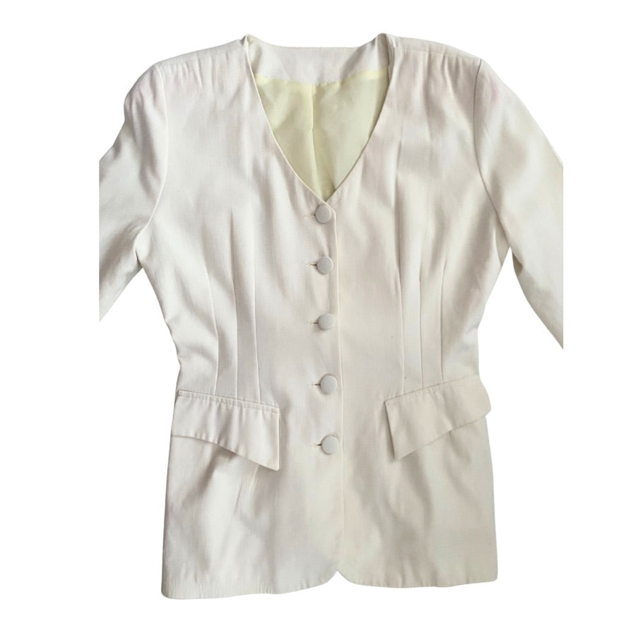 Cream blazer on a white background