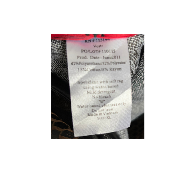 Snake-Effect Short Sleeve Jacket Brown Size XL - Preloved