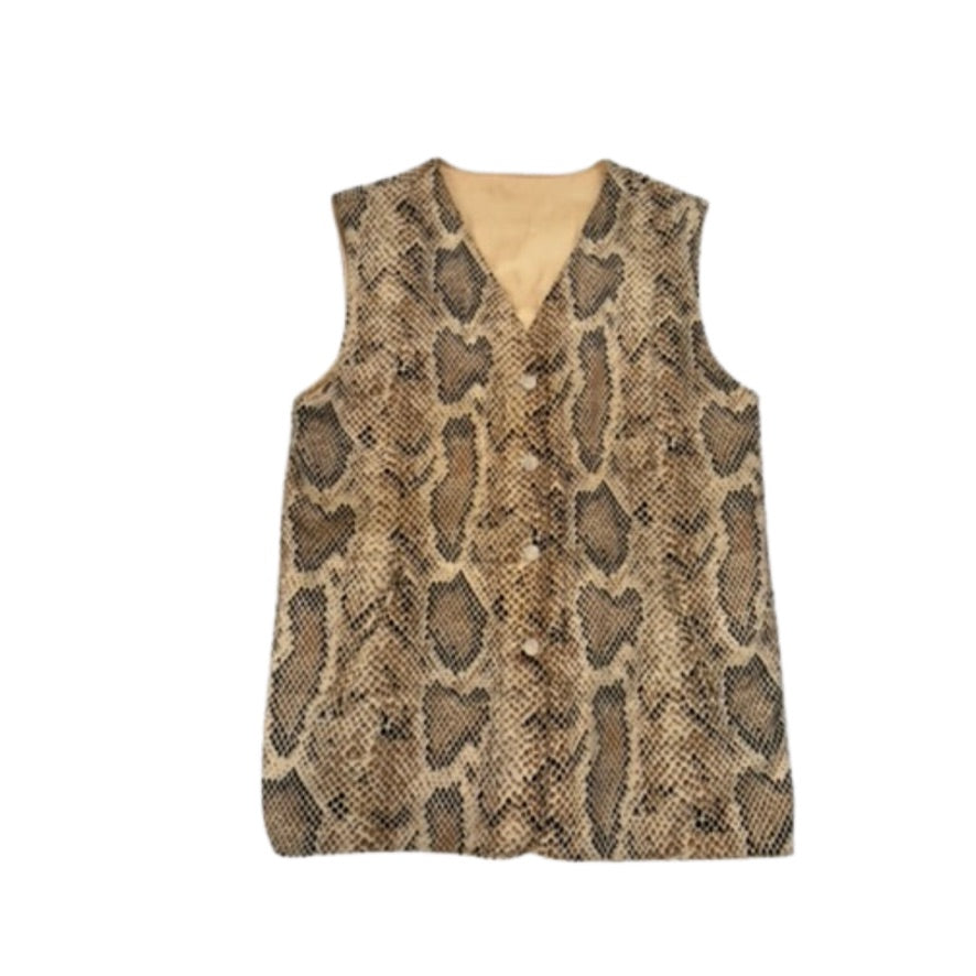 Snake print vest on a white background