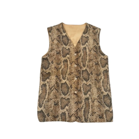 Snake print vest on a white background