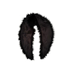 Black fur scarf on a white background