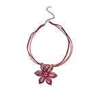 Choker Necklace with a pink flower pendant on a white background