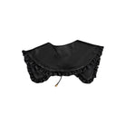 Black ruffled collar on a white background