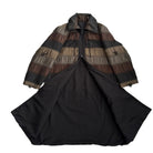 Brown and black striped jacket on a white background