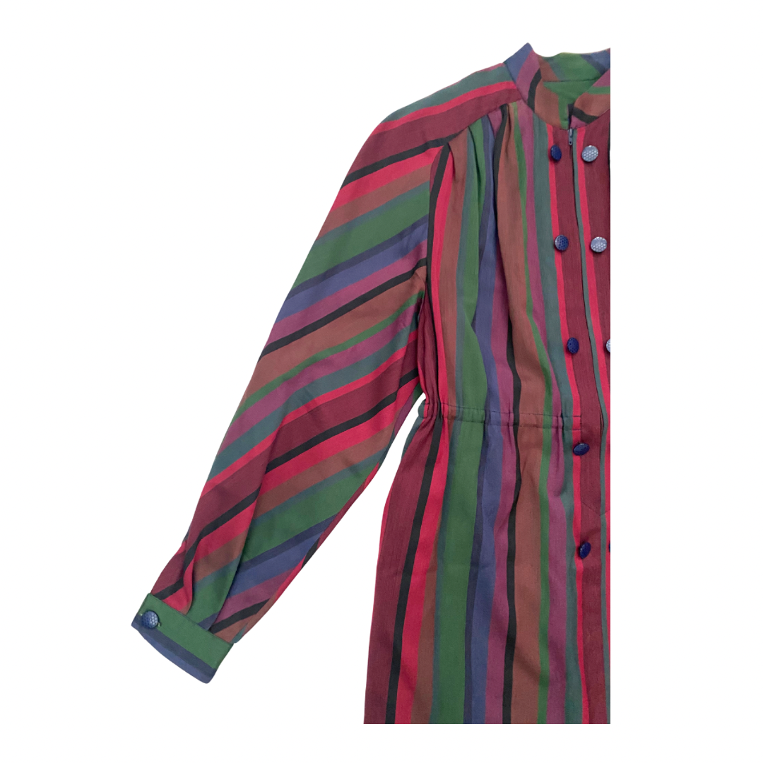 Colorful striped shirt with buttons on a white background