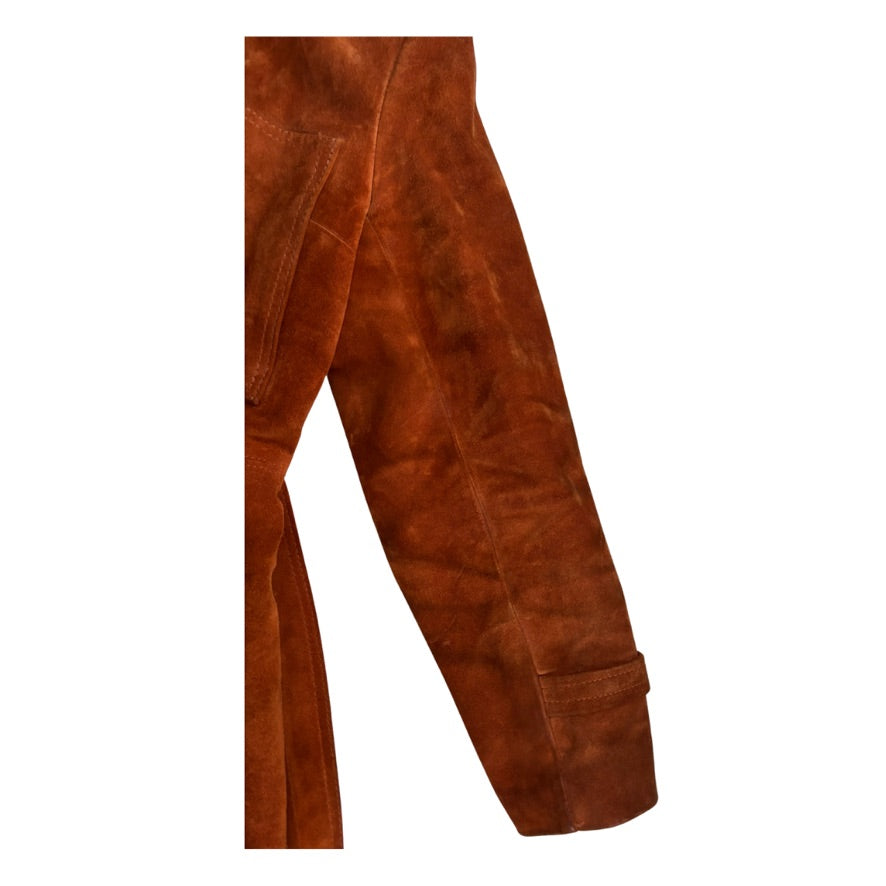 Brown leather pants on a white background