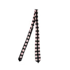 Plaid tie with black and pink pattern on a white background