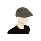 Mannequin head wearing a dark gray knit cap on a white background