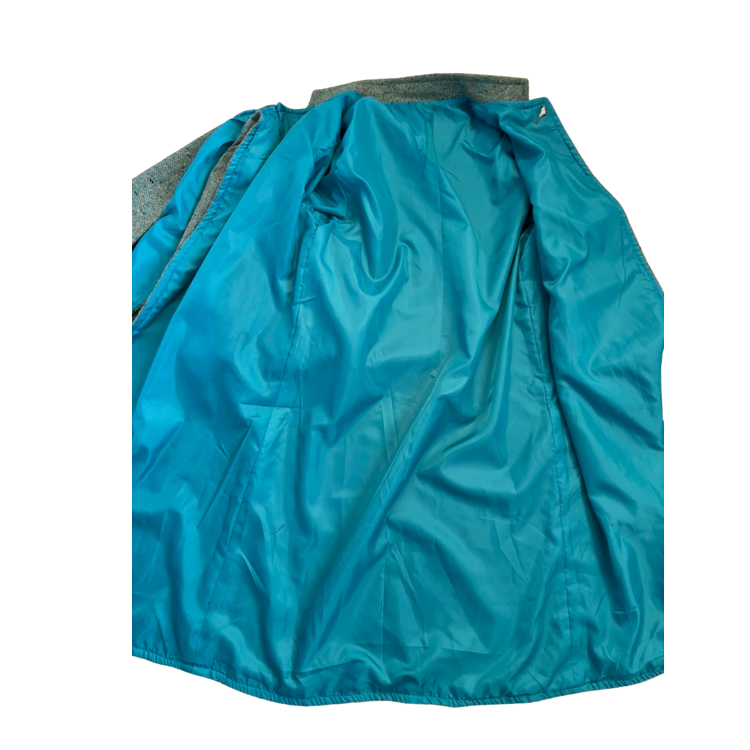 Blue coat lining on a white background