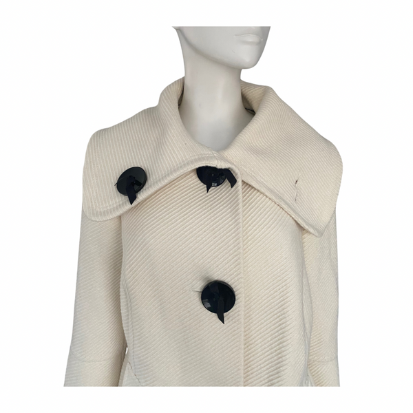COAST Wool Coat Short Cream SIZE 16