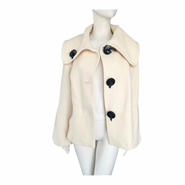 COAST Wool Coat Short Cream SIZE 16