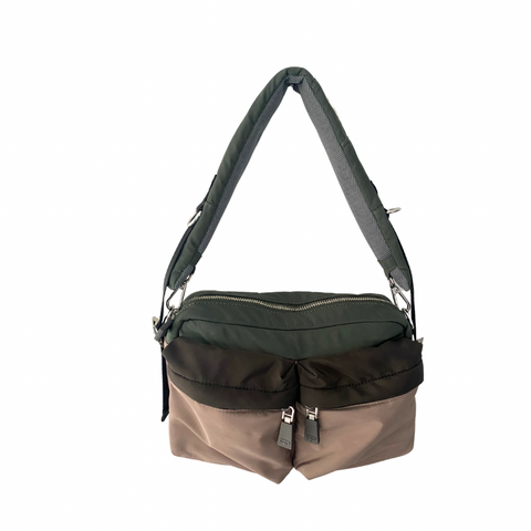 Parfois Nylon Shoulder Bag Khaki Multi