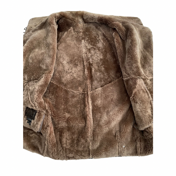 Vintage Shearling Oversized Coat Beige SIZE 14