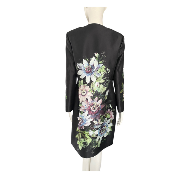 Hobbs Passiflora Coat Palace Collection Black Floral SIZE 12