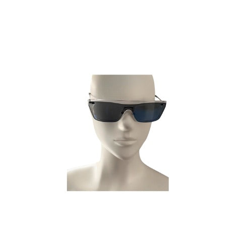 Black sunglasses on a mannequin head against a white background