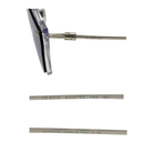 Metallic tool with attachments on a white background