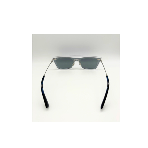 Sunglasses with black frames and dark lenses on a white background