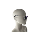 Sunglasses on a mannequin head against a white background