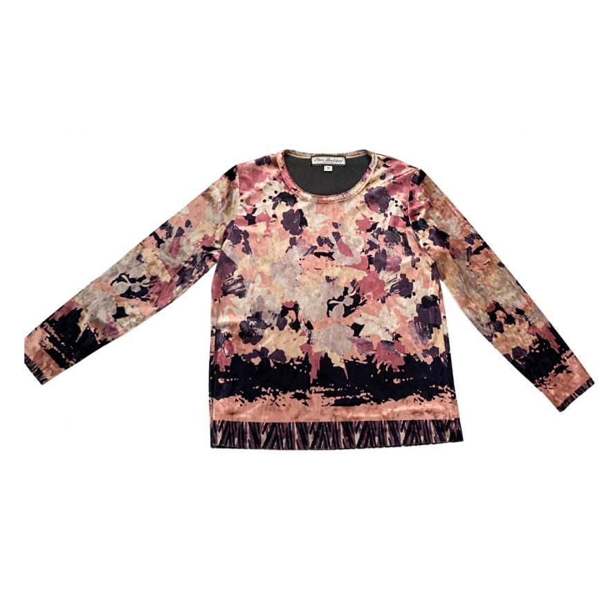 Floral patterned sweater on a white background