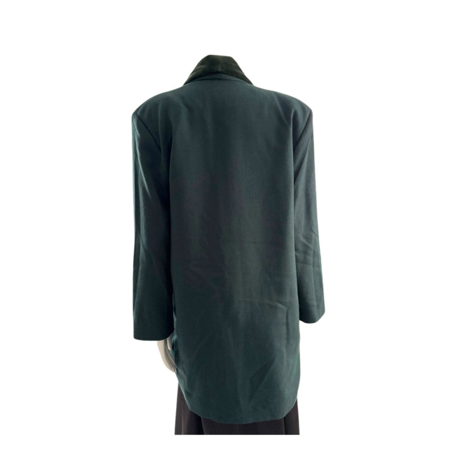 Dark green coat on a white background