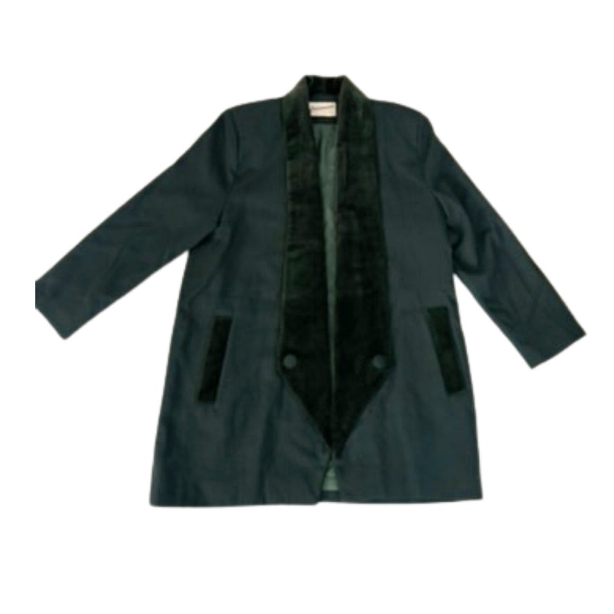 Dark green coat on a white background