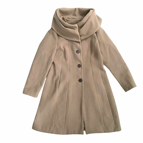 Vintage Shawl Collar Coat Beige SIZE 16 