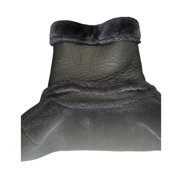 WHISTLES Faux Fur Coat Navy SIZE S - Preloved