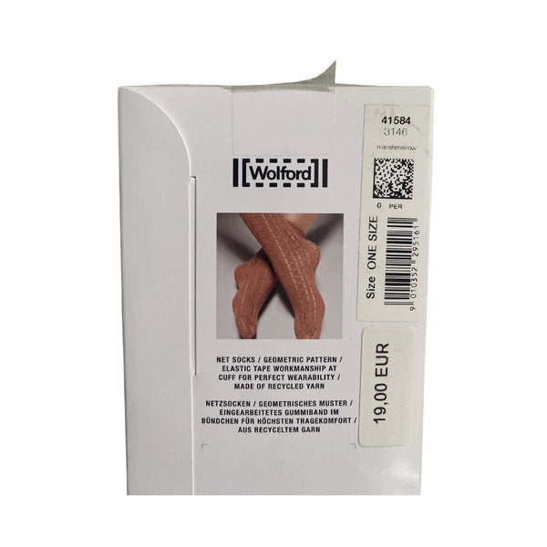 Wolford Crochet Net Ankle Socks Pink - New