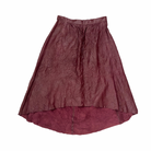 Zadig & Voltaire burgundy leather high-low skirt, size M, new with tags, laid flat.