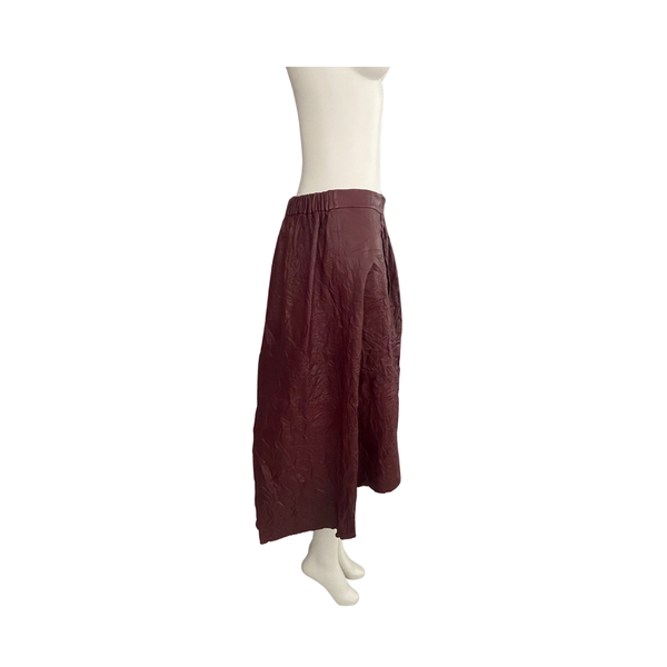 ZADIG & VOLTAIRE Burgundy Leather High-Low Skirt Size M – New