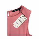Pink sleeveless top with a Zara tag on a white background