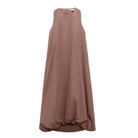 Brown sleeveless dress on a white background