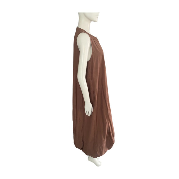 Zara Bubble Hem Maxi Dress Brown Size M – Preloved