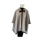 Gray cape with a brown bow on a white background