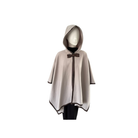 Beige hooded cape with a brown bow on a white background