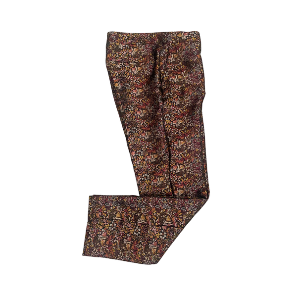 Floral patterned pants on a white background